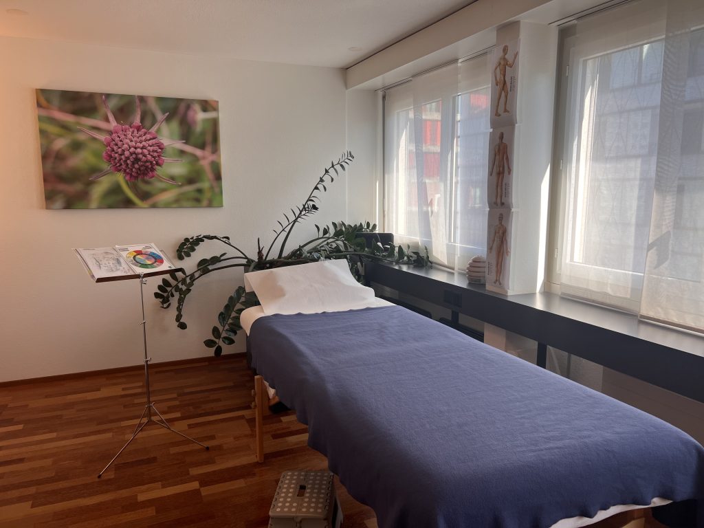 Kinesiologie Praxis in Winterthur. Behandlungsraum für Energieausgleich und Stressabbau